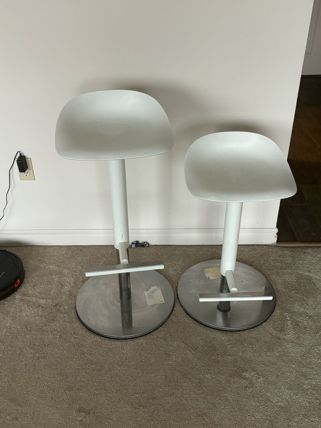 Ikea- Pair of White Bar Stools