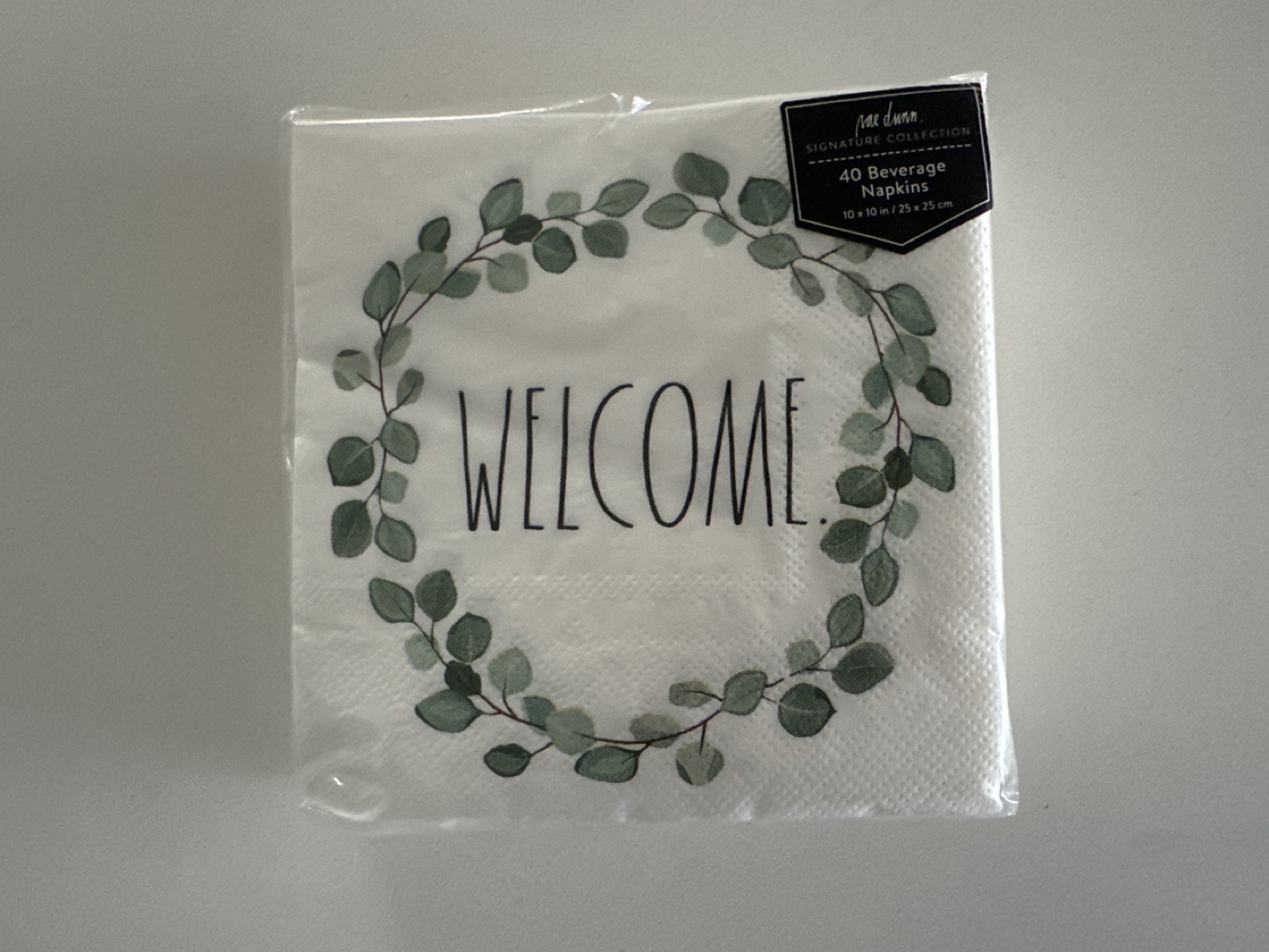 Rae Dunn Welcome Eucalyptus Beverage Napkins #freecycle