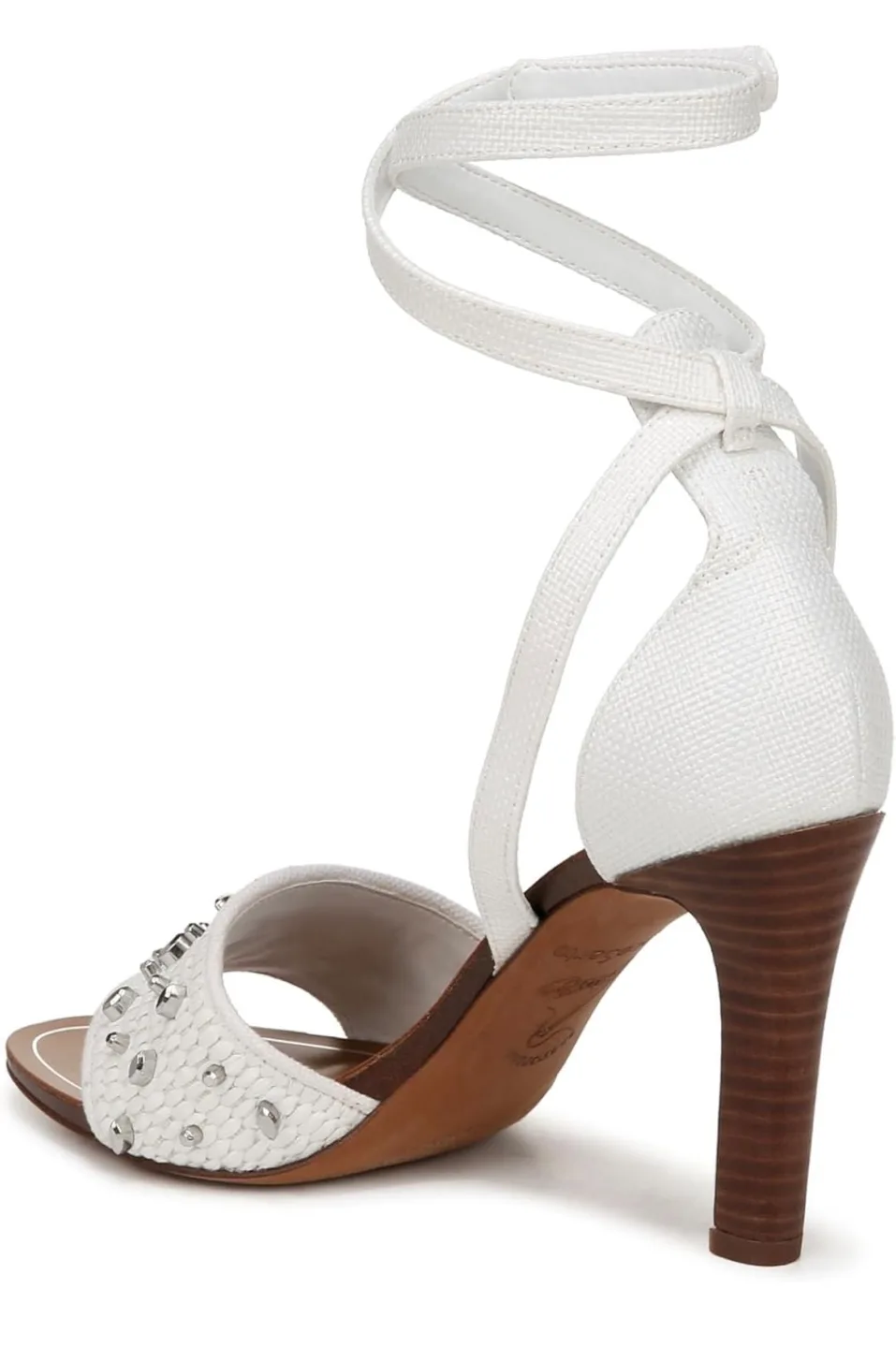 Franco Sarto Women's White Leather and Fabric Heels, Size 5M image indicator(3)