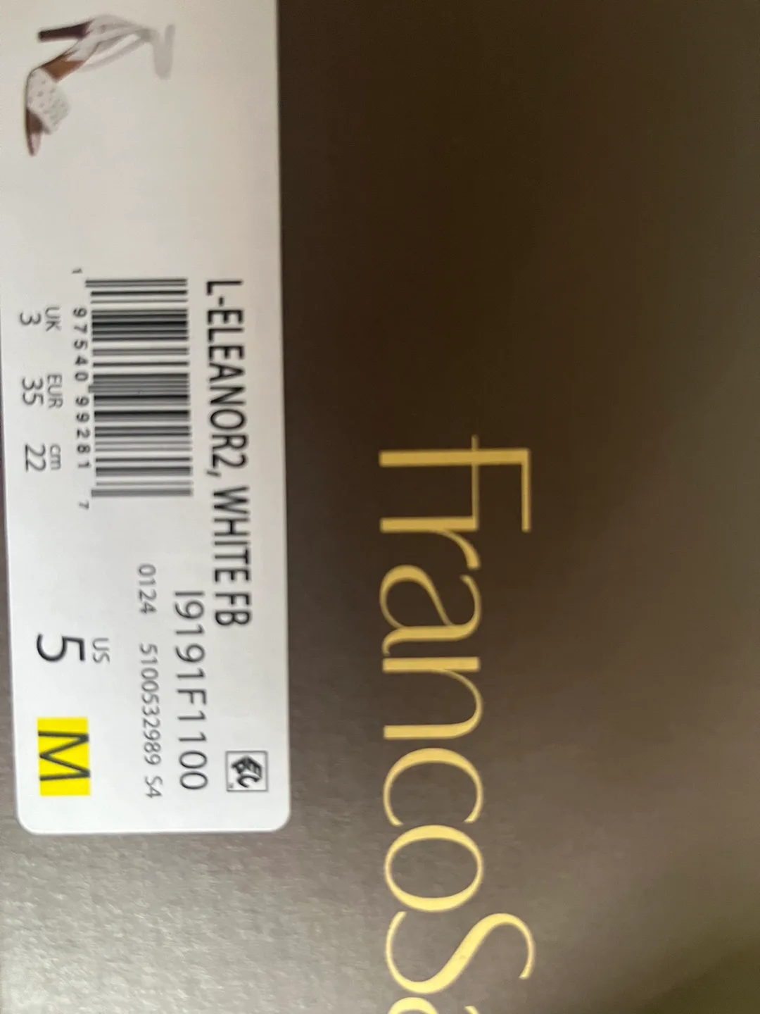 Franco Sarto Women's White Leather and Fabric Heels, Size 5M image indicator(5)