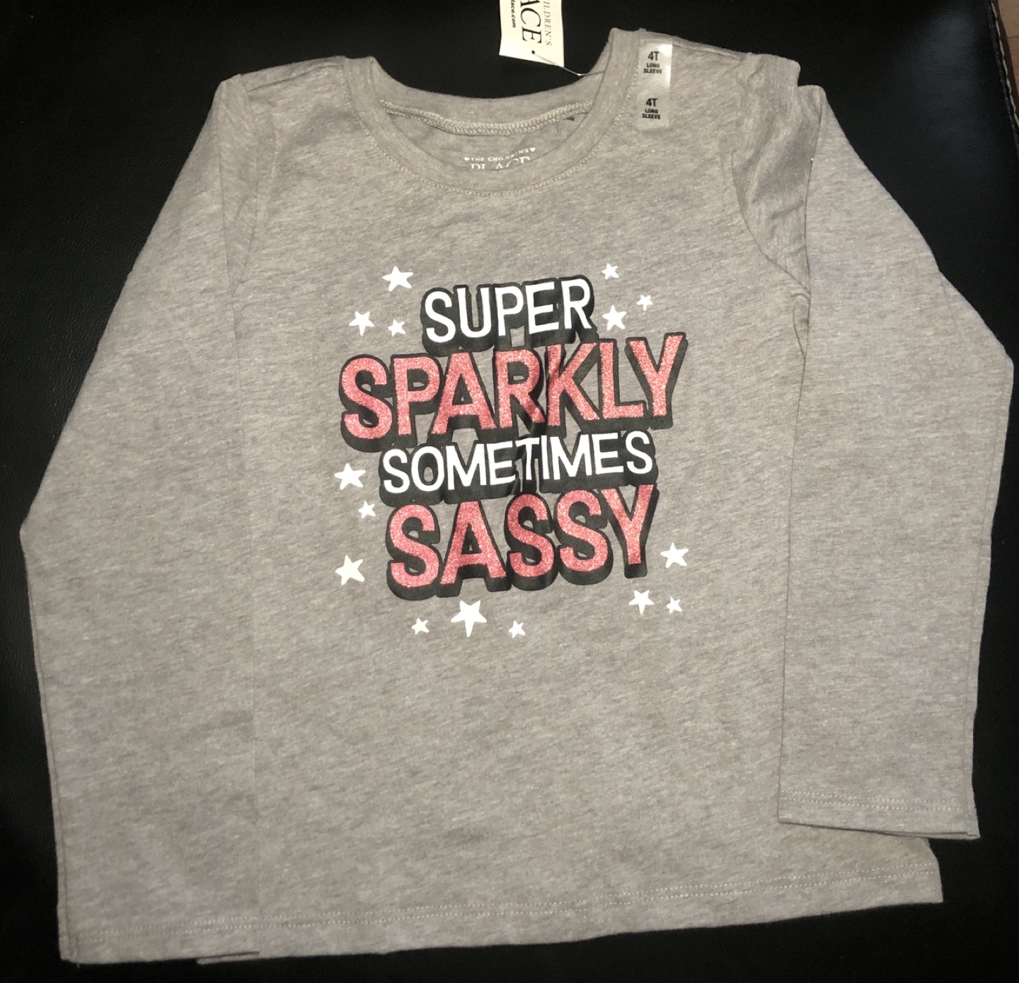 Girls' Gray Long Sleeve Shirt Size 4T
