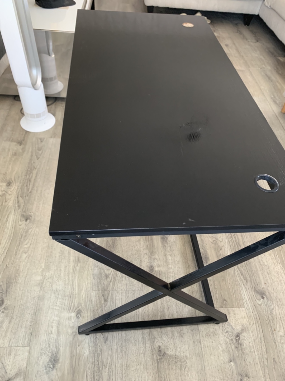 Black Computer Desk with Metal Frame - photo 4