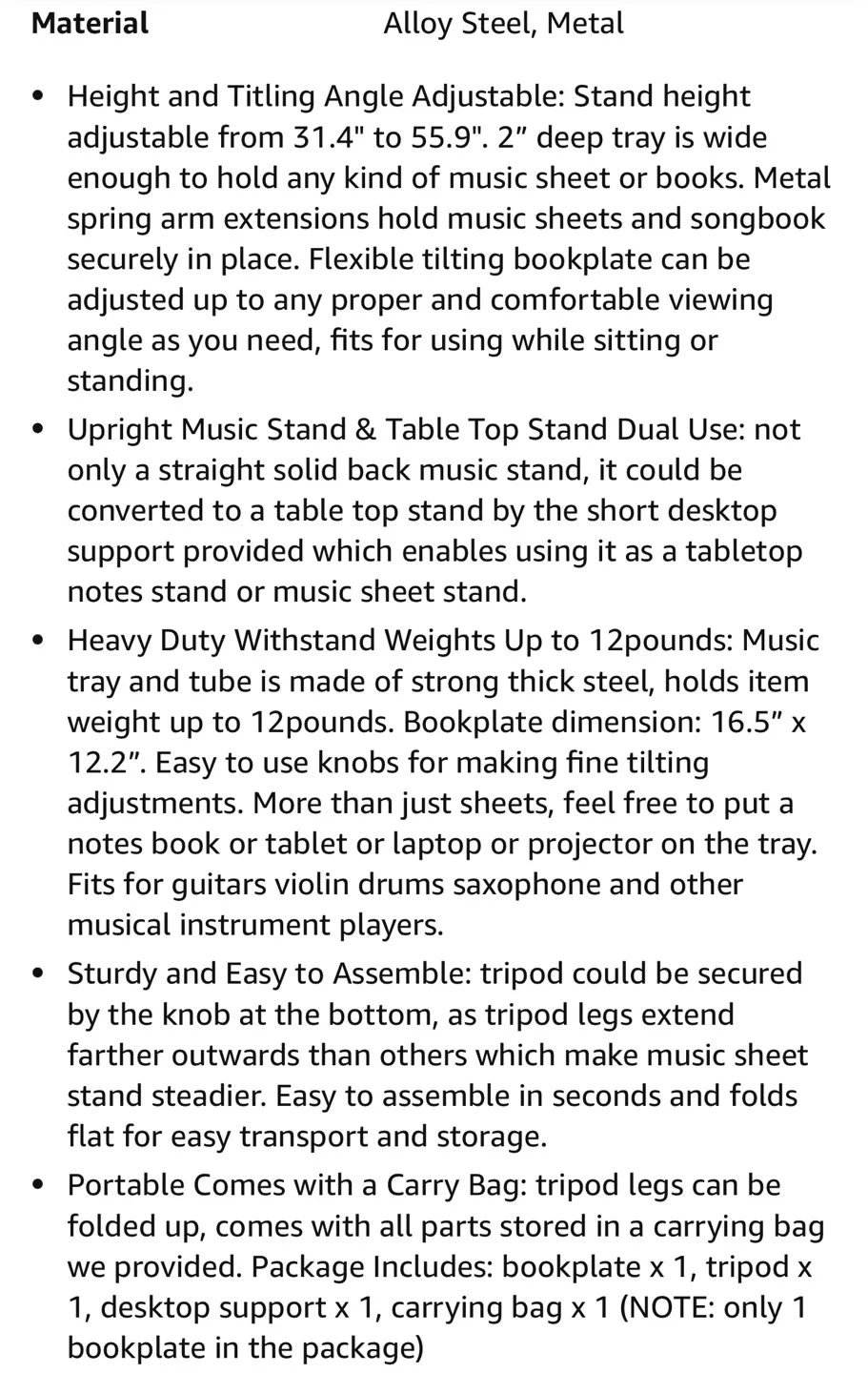 CAHAYA Music Stand image indicator(8)