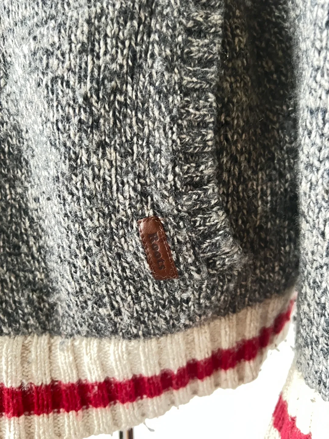 Roots Grey Hooded Knit Zip-Up Sweater image indicator(5)