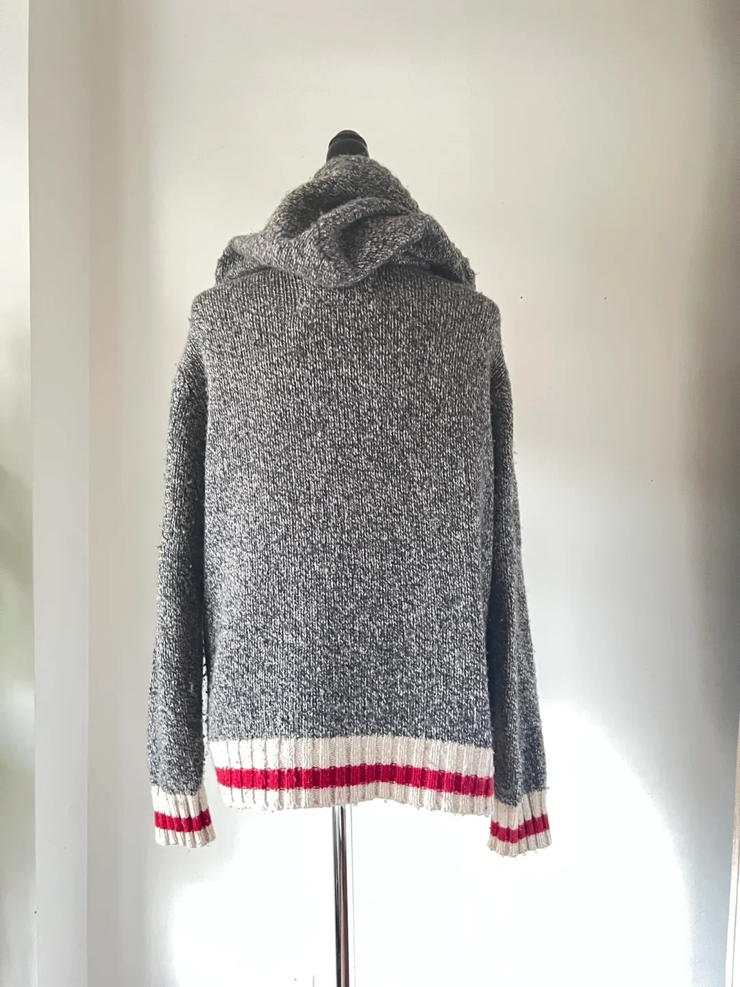 Roots Grey Hooded Knit Zip-Up Sweater image indicator(7)