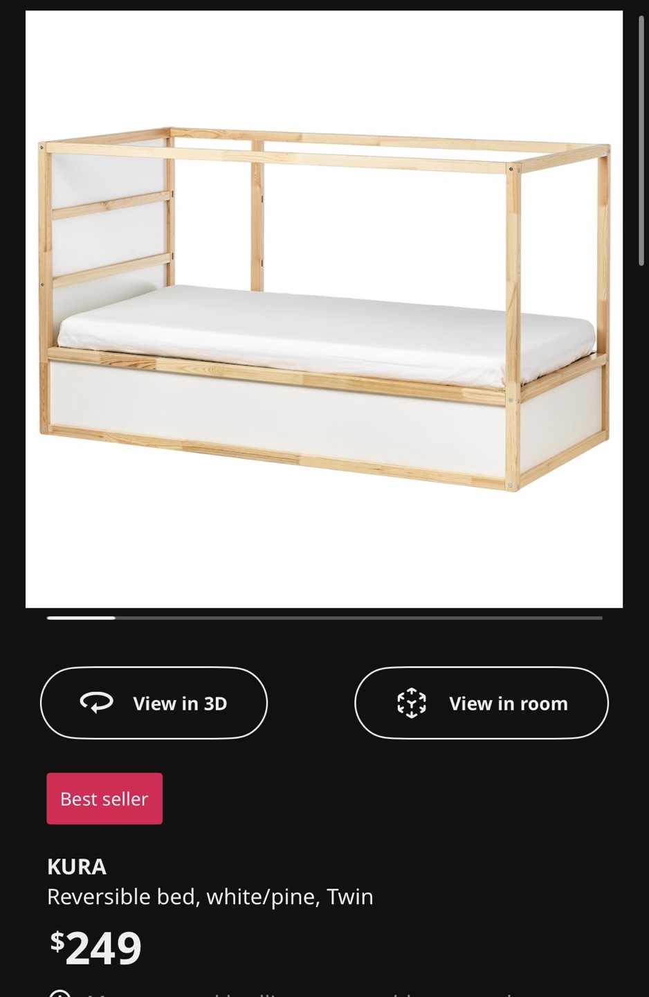 IKEA Kura Reversible Bed Frame, Twin Size - photo 5
