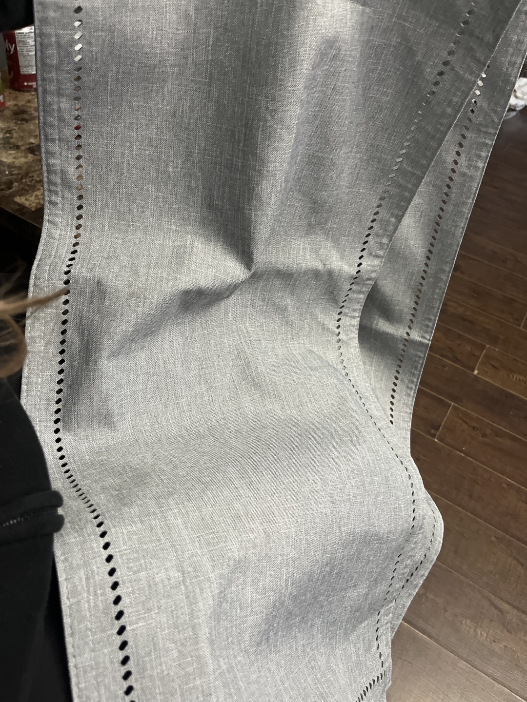 #freecycle Grey Table Runner with Scalloped Edges