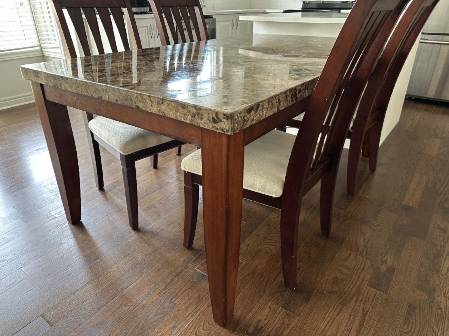 7-Piece Dining Set with Marble Top Table