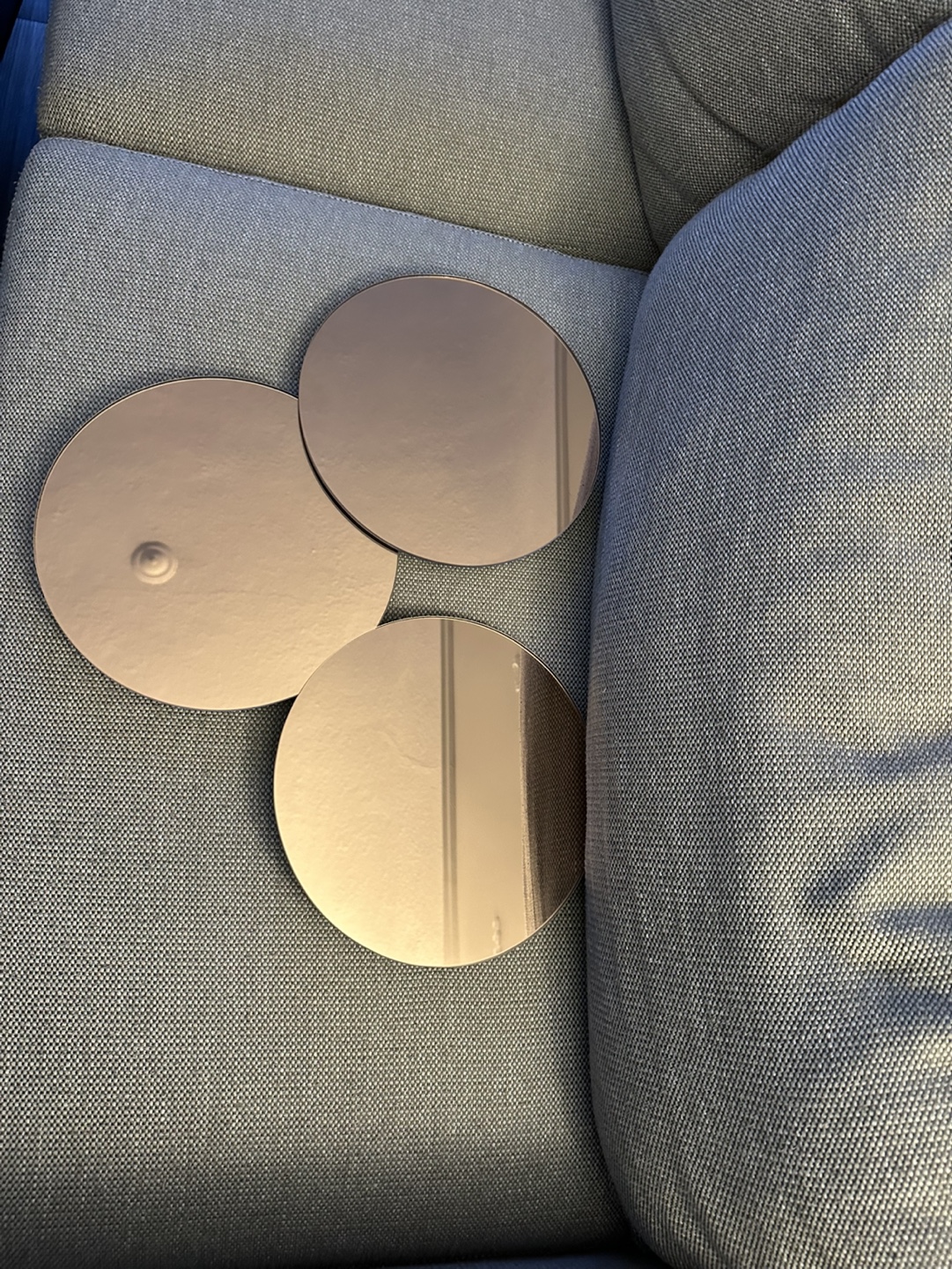 Three Rose Gold Decorative Mirrors