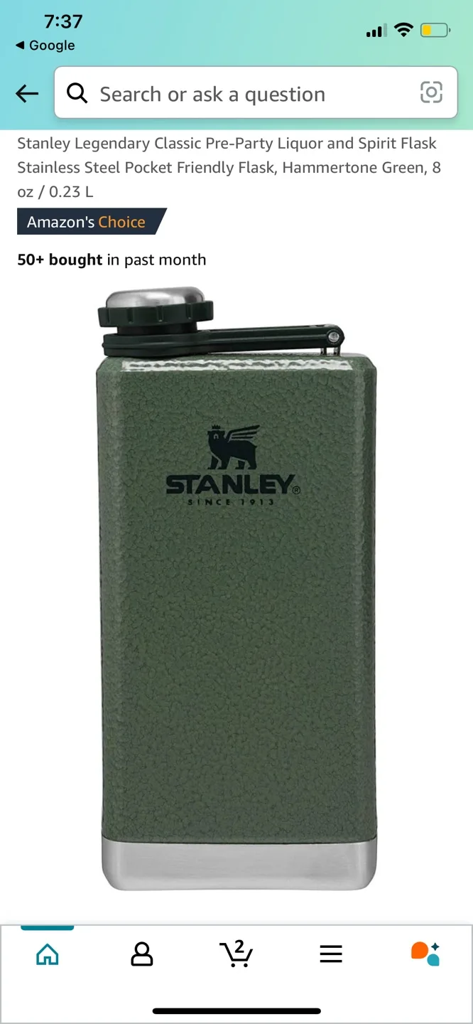 Stanley 8oz Liquor Flask - Hammertone Green image indicator(5)