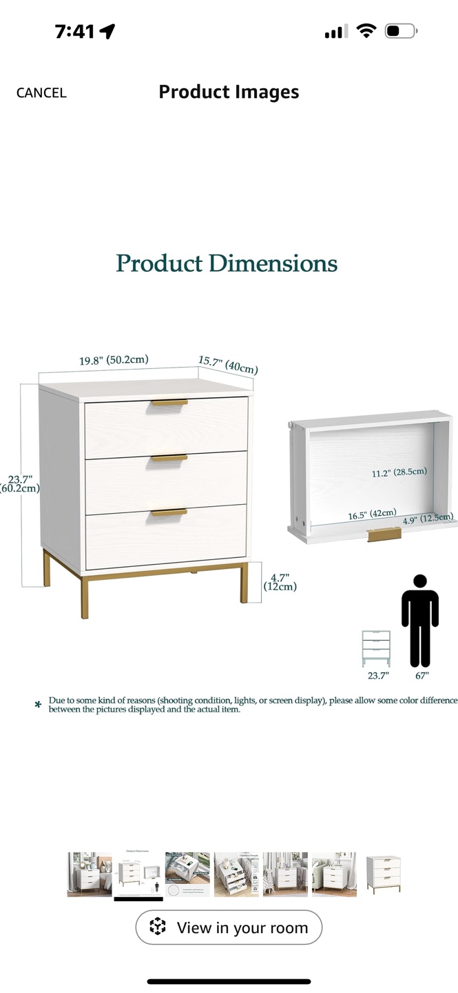 3-Drawer Nightstand - photo 2