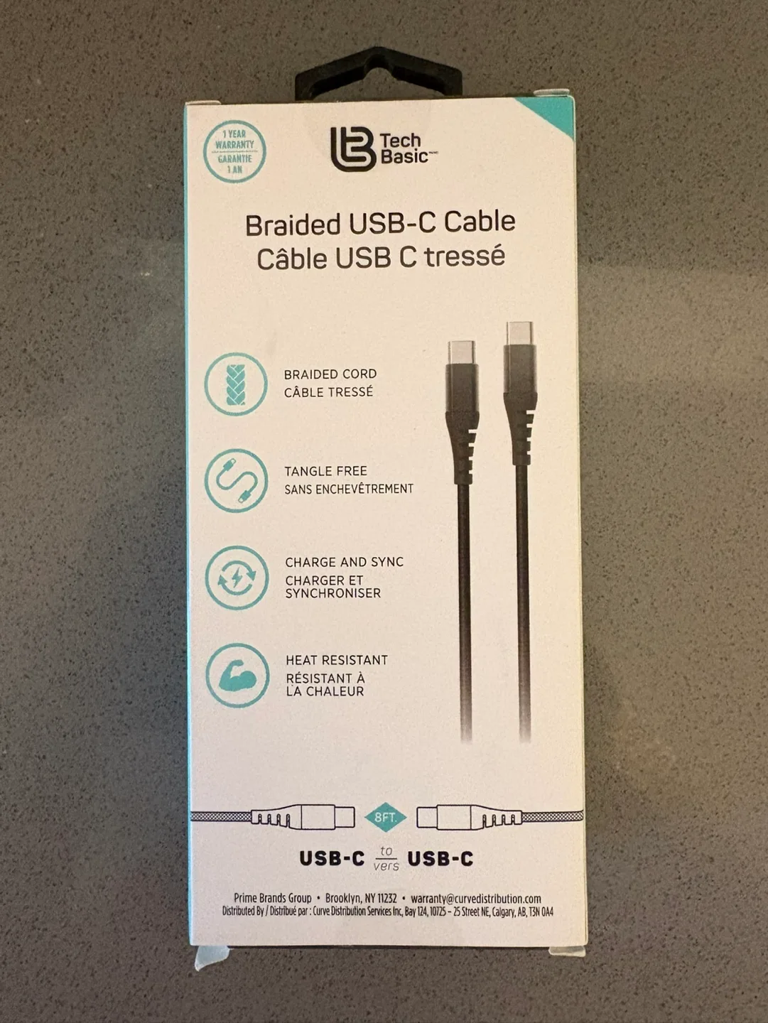 Tech Basic Braided USB-C Cable - 8ft image indicator(2)