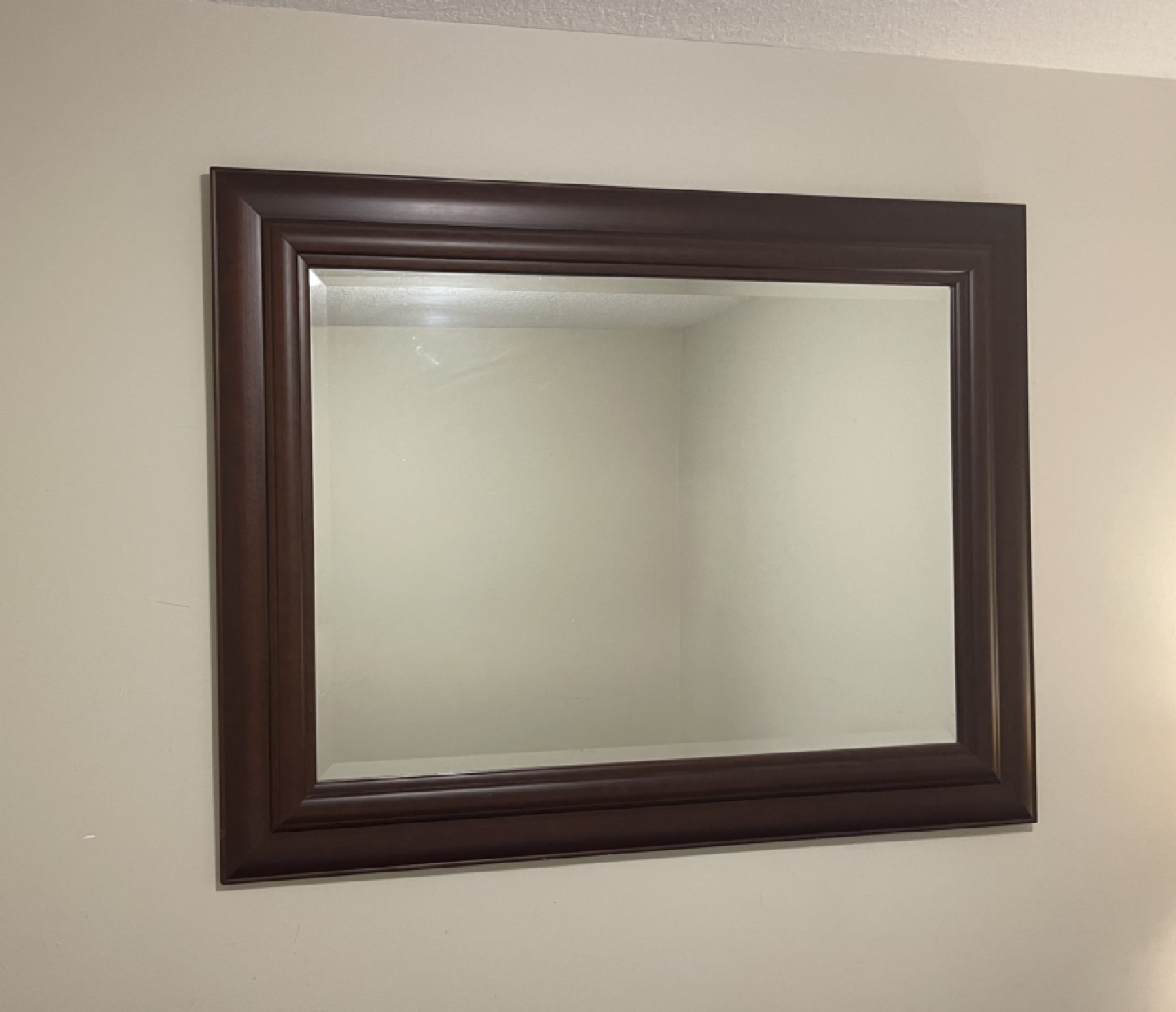 Large Dark Brown Framed Wall Mirror - photo 2