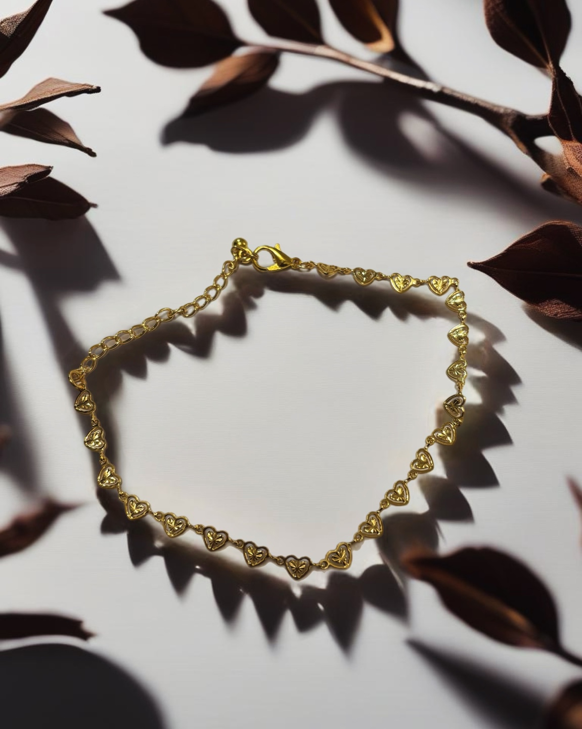 Gold Heart anklet