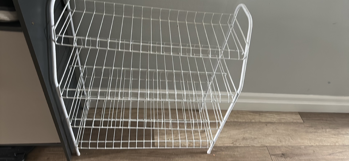 White Metal 3-Tier Shoe Rack - photo 2