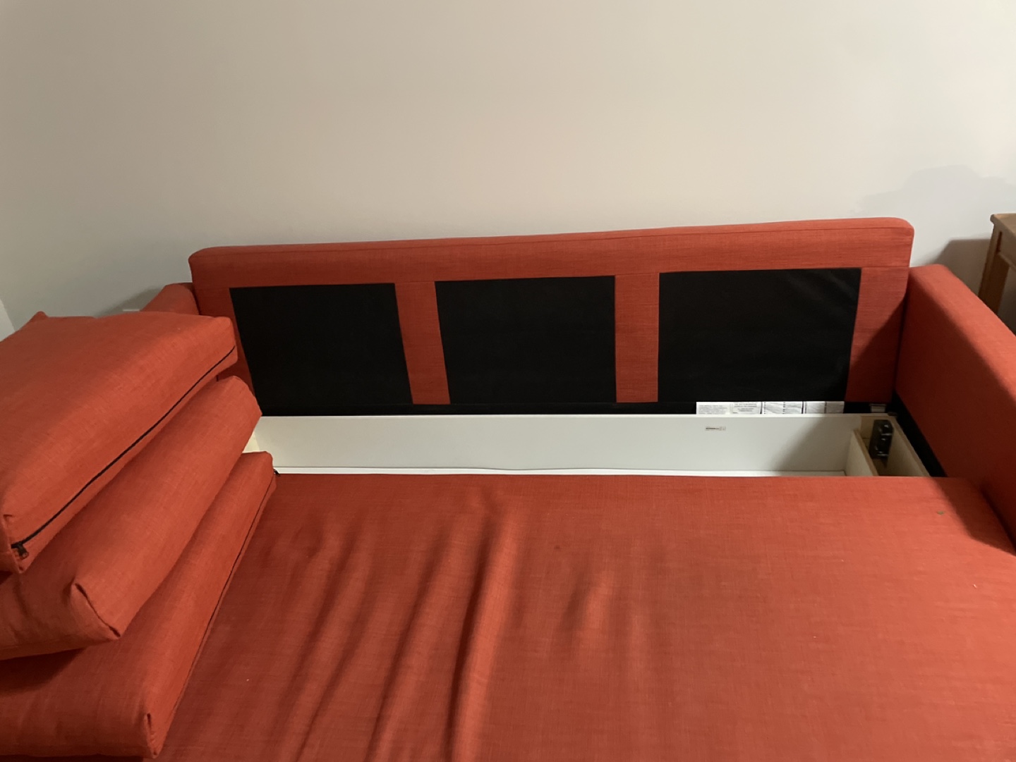 MOVE-OUT SALE - IKEA FRIHETEN Sofa-Bed, Red-Orange - photo 3