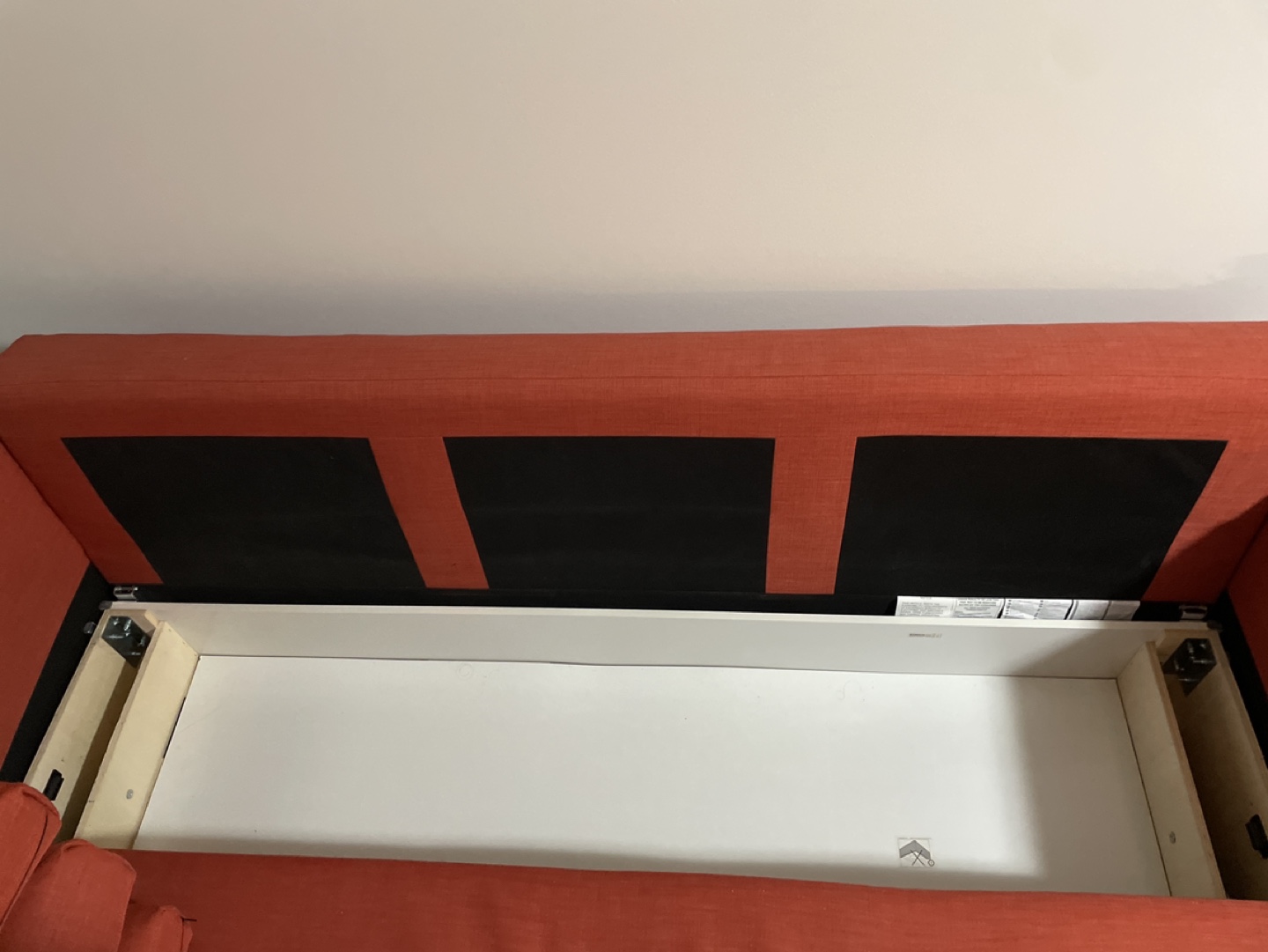 MOVE-OUT SALE - IKEA FRIHETEN Sofa-Bed, Red-Orange - photo 4