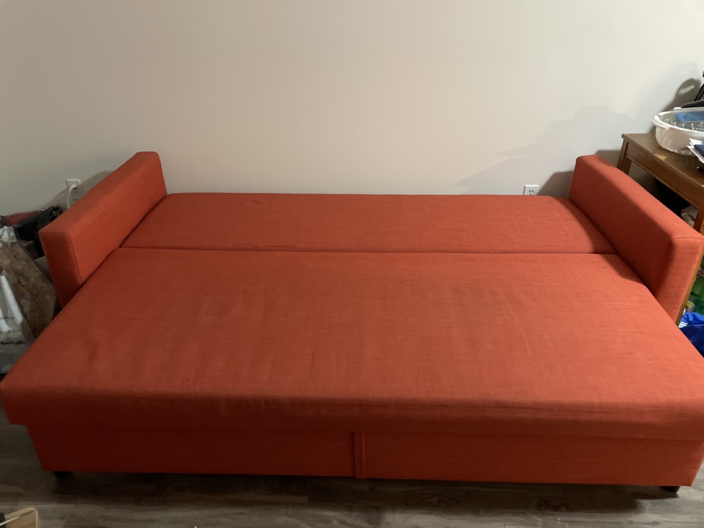 MOVE-OUT SALE - IKEA FRIHETEN Sofa-Bed, Red-Orange - photo 5