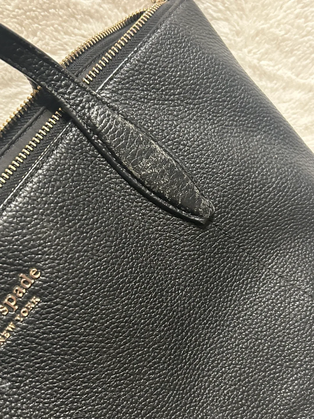 Kate Spade New York Black Leather Tote Bag image indicator(2)