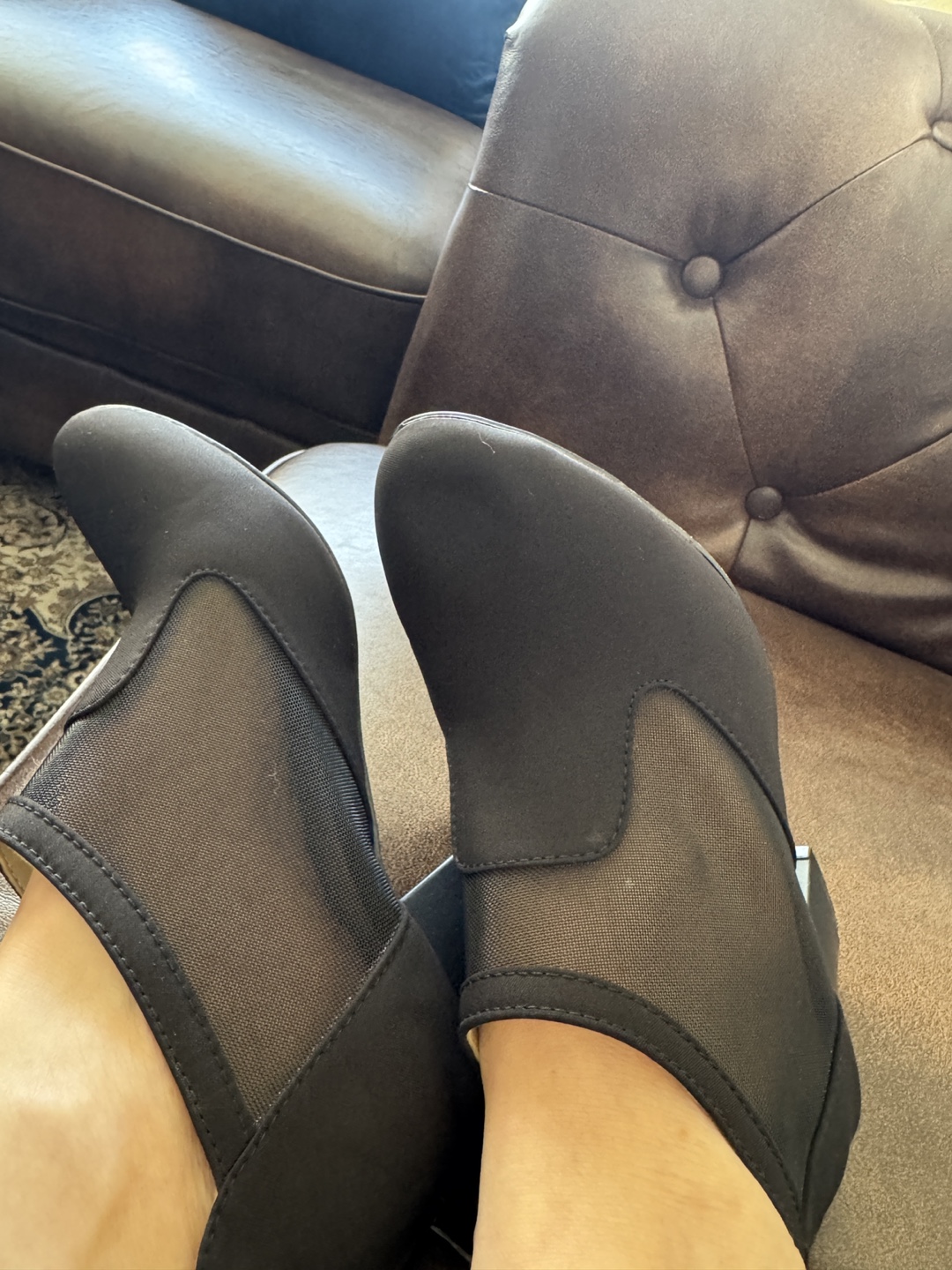 Black Mesh Booties with Block Heel - photo 2