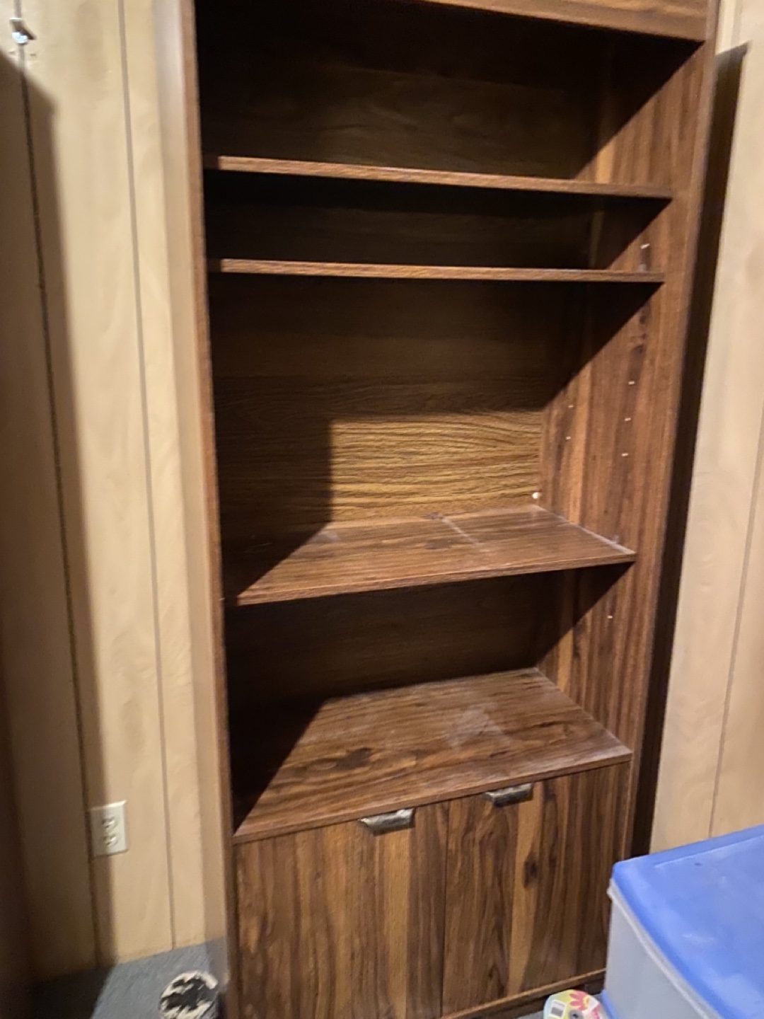 Tall Wooden Bookcase with Storage