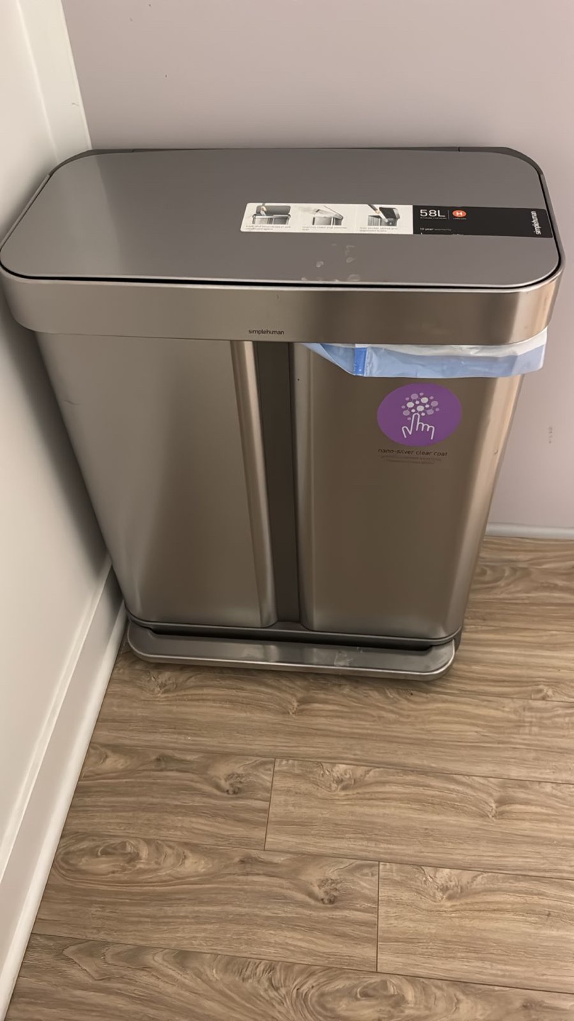 Simplehuman 58L Stainless Steel Dual Compartment Trash Can