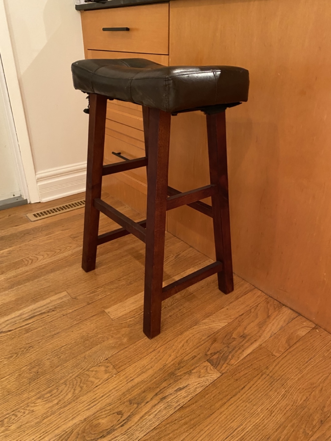 Dark Brown Leatherette Counter Stool