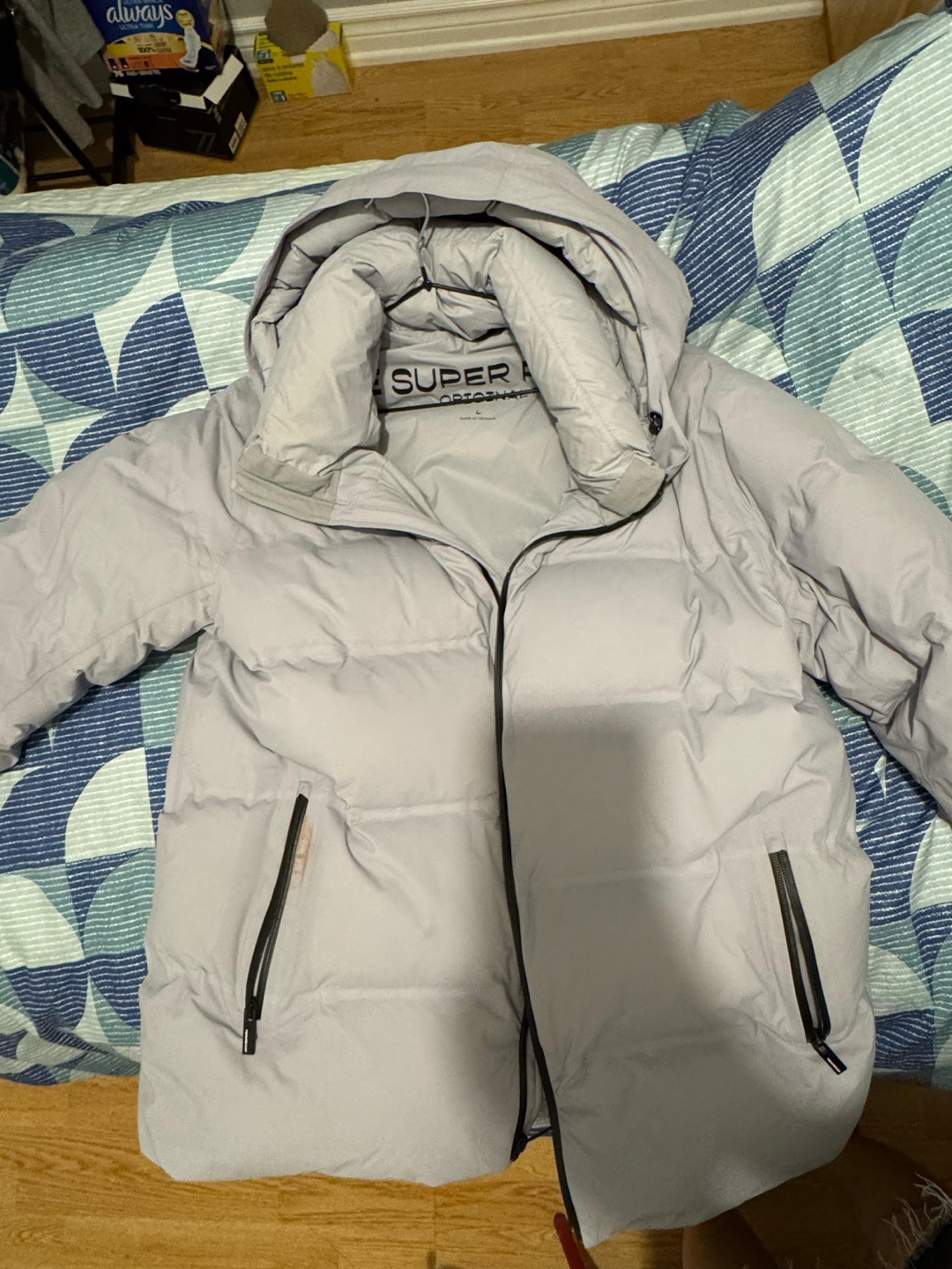 Aritzia Superpuff Grey Puffer Jacket