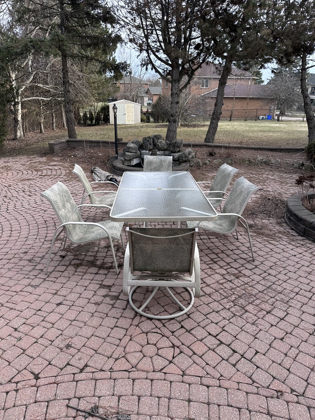6-Piece Patio Set with Glass Top Table - photo 2