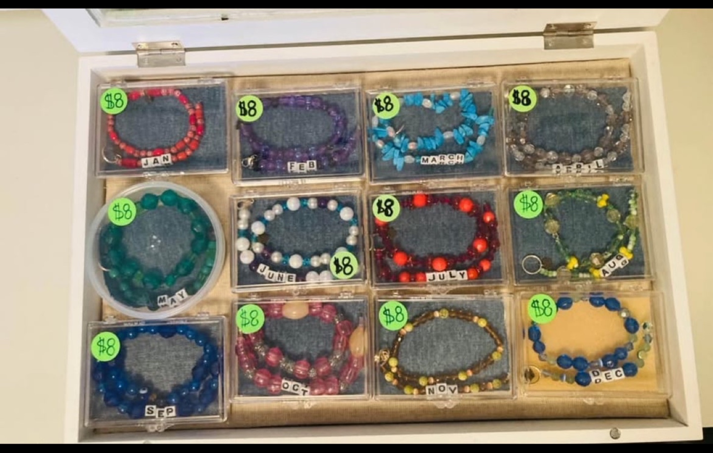 Birthstone Keychain and Bracelet jewelry