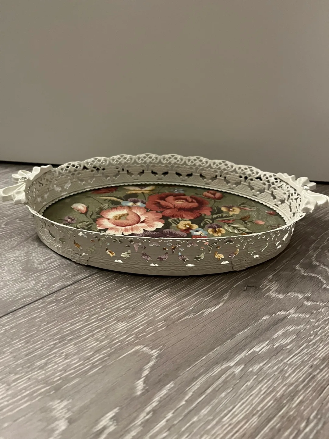 Oval Decorative Tray with Floral Design #freecycle image indicator(3)