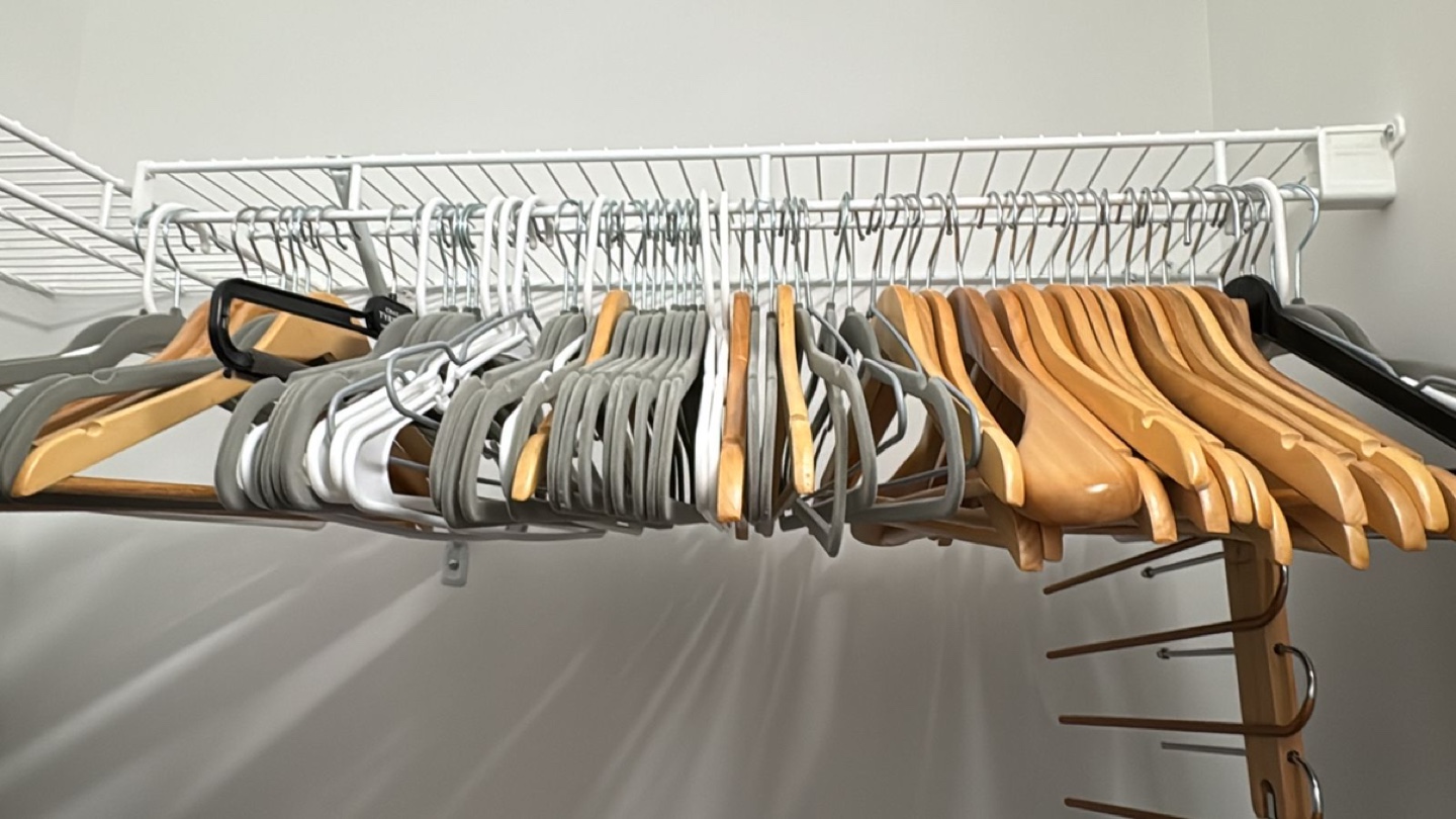 Bulk Lot of Wooden and Velvet Hangers
