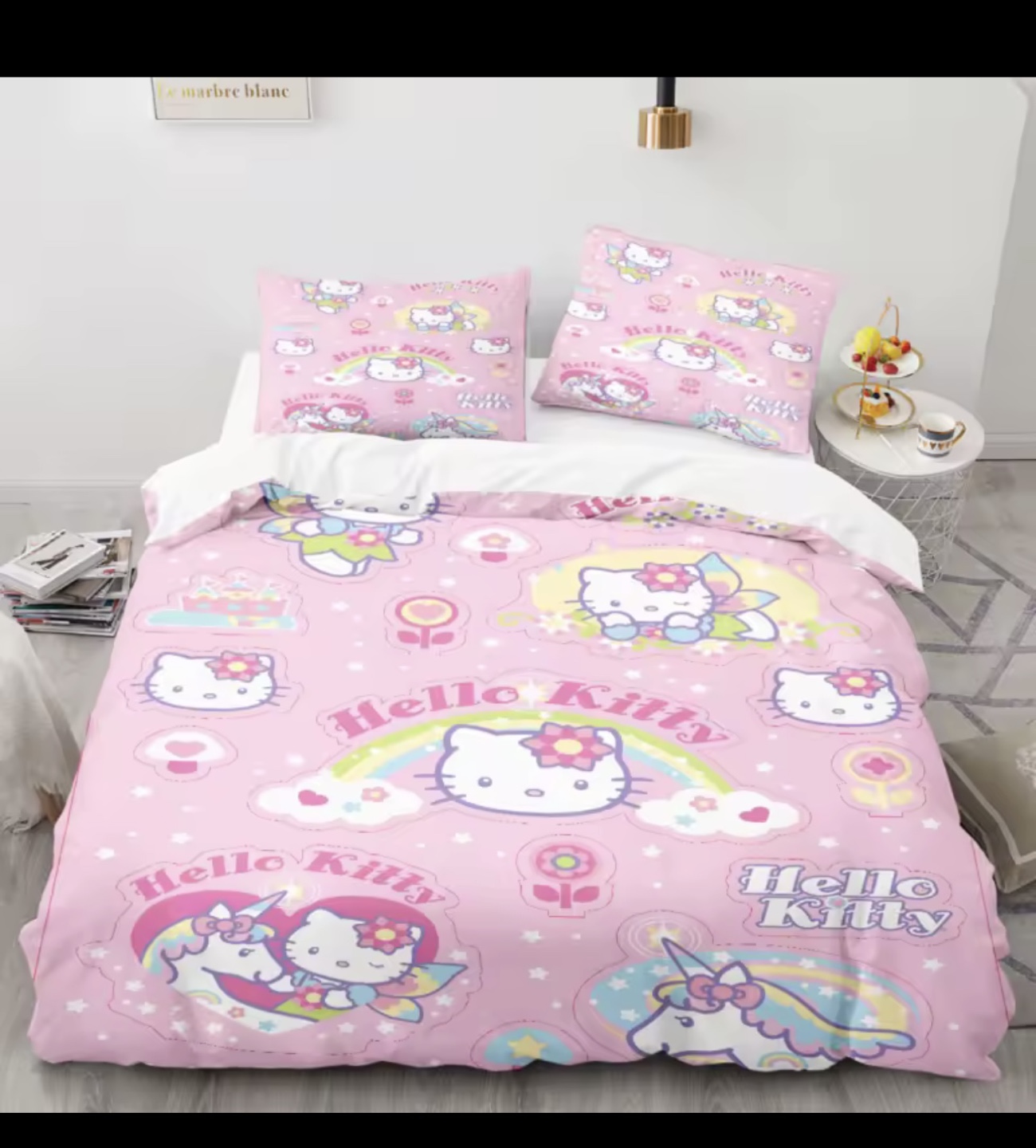 Hello Kitty Unicorn queen Duvet Cover Set