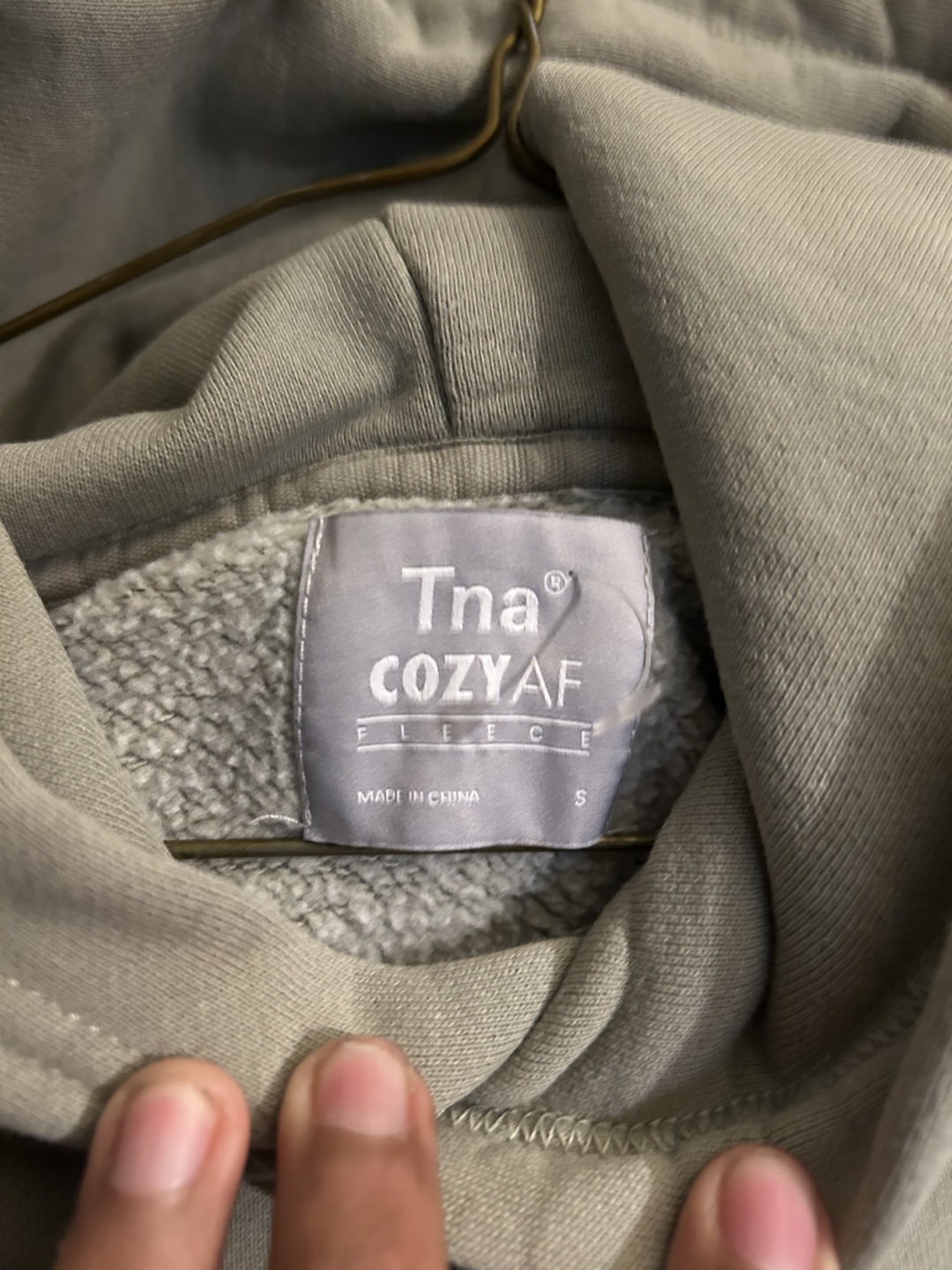 Tna Cozyaf Fleece Hoodie - Size Small - Sage Green - photo 3