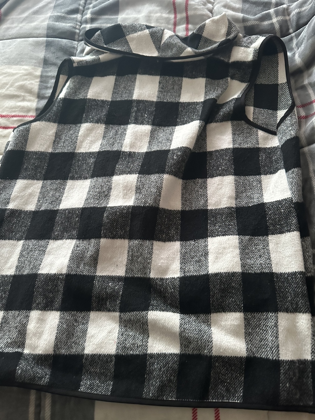 Women's Black and White Buffalo Check Vest - Size XL - photo 5