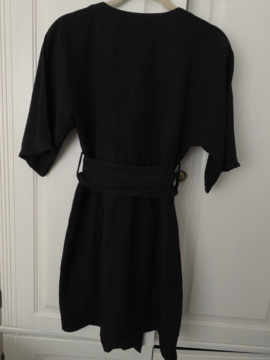 Zara black linen button-up mini dress size xs - photo 5