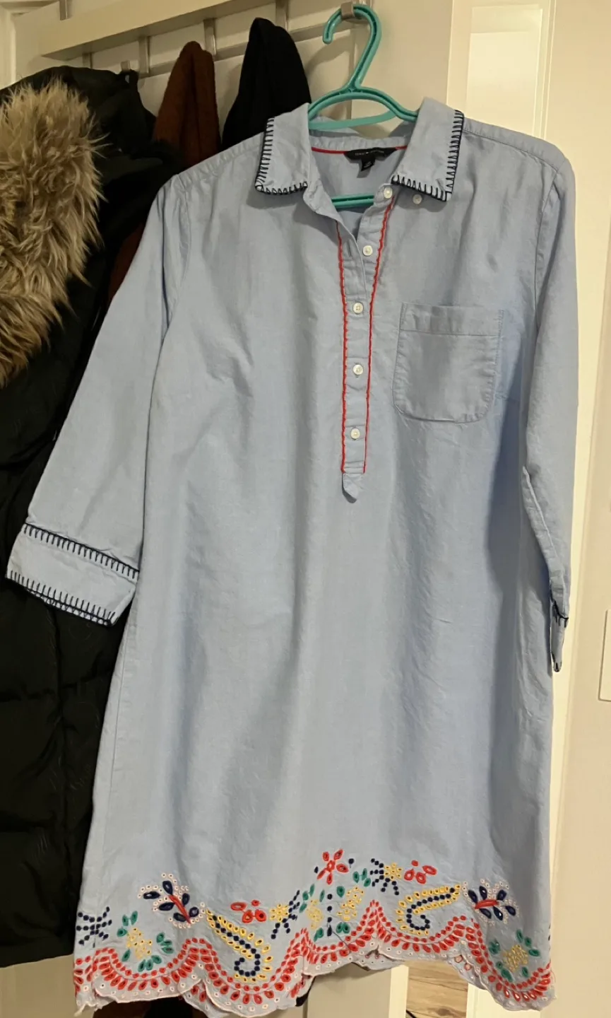 Tommy Hilfiger embroidered shirt dress thumbnail
