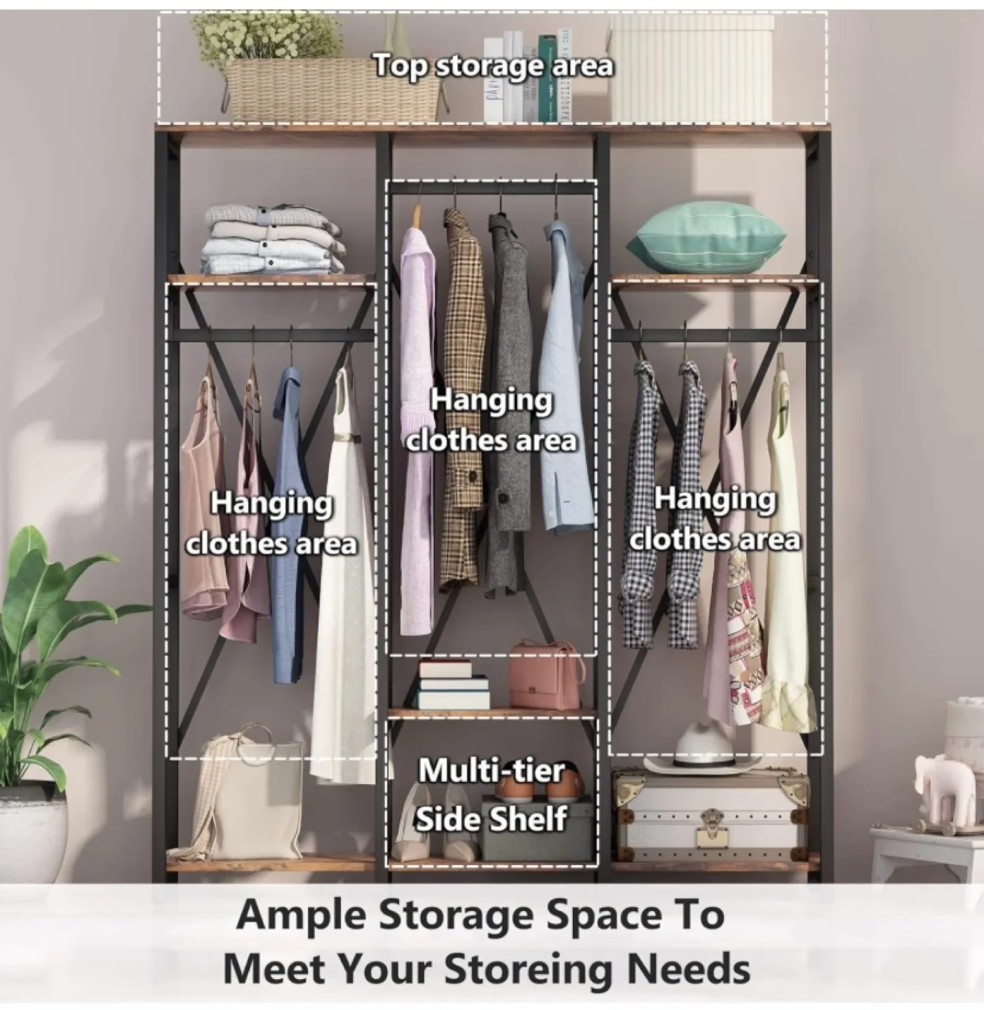 Freestanding Closet Organizer, Open Wardrobe Closet image indicator(2)