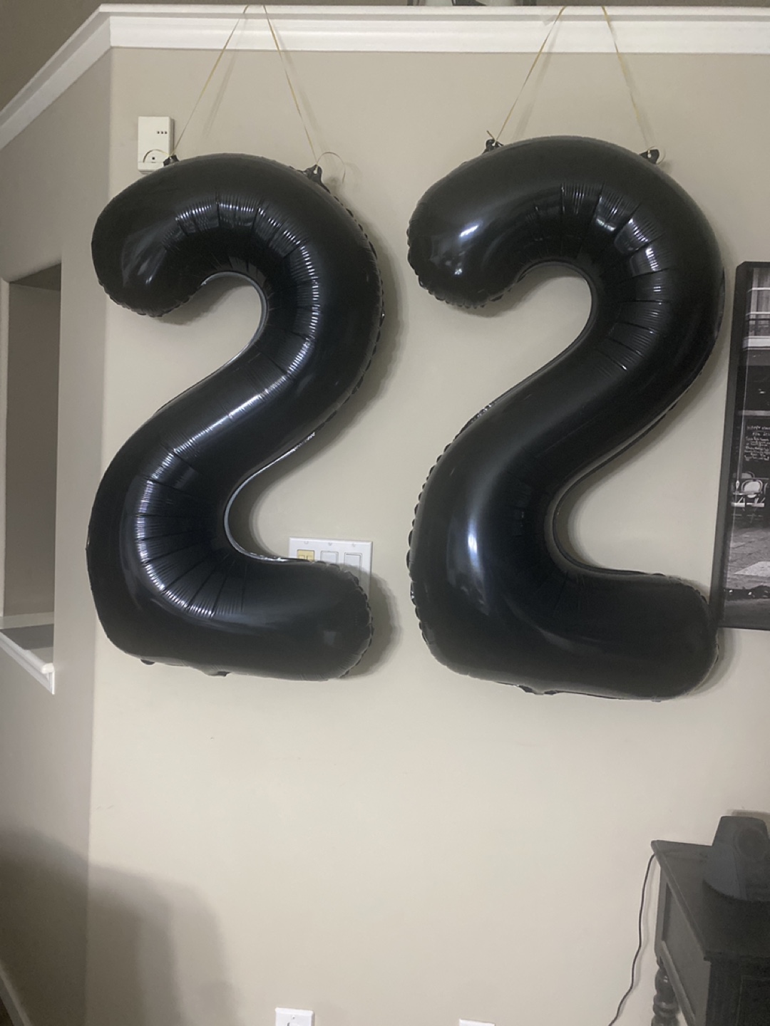22 Number Balloons - Black - 34 inch