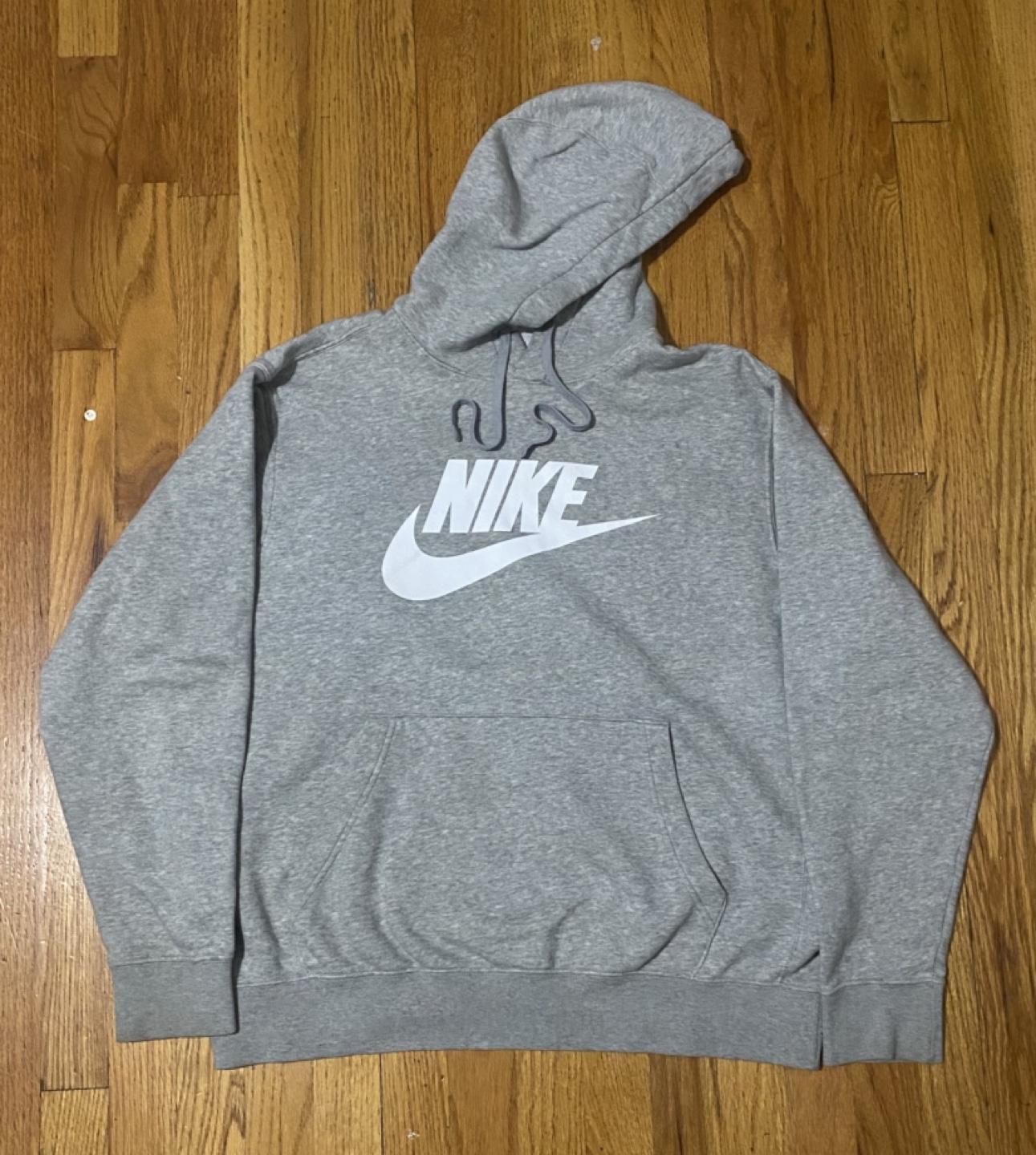 Nike Classic Storm Grey Logo Hoodie – Size L