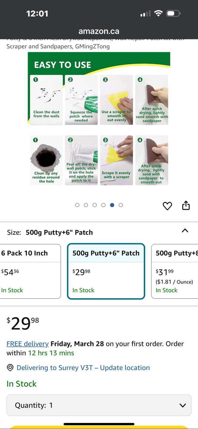 GOLife-ing Drywall Repair Kit - 6 Pack 10 Inch Patches - photo 3