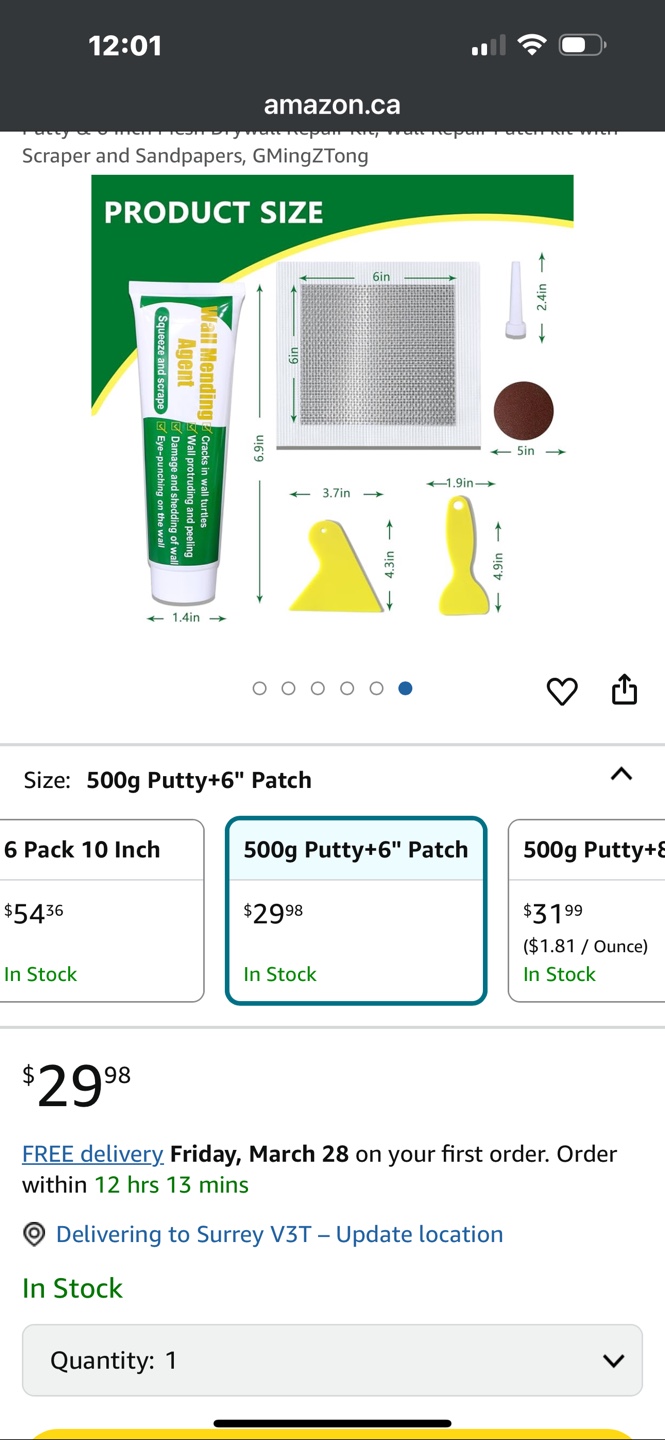 GOLife-ing Drywall Repair Kit - 6 Pack 10 Inch Patches - photo 2