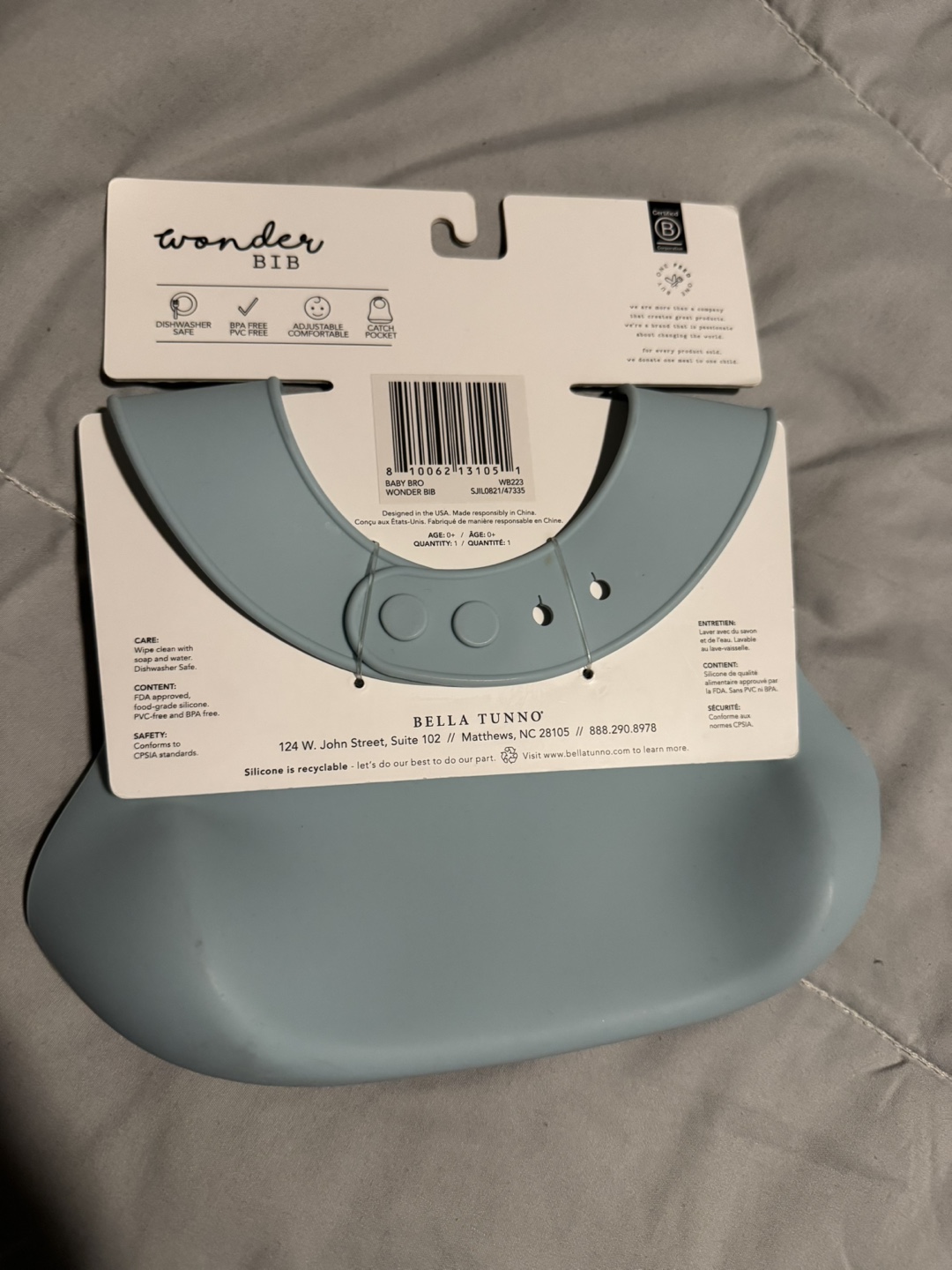 Bella Tunno Baby Bro Wonder Bib - Silicone - photo 2
