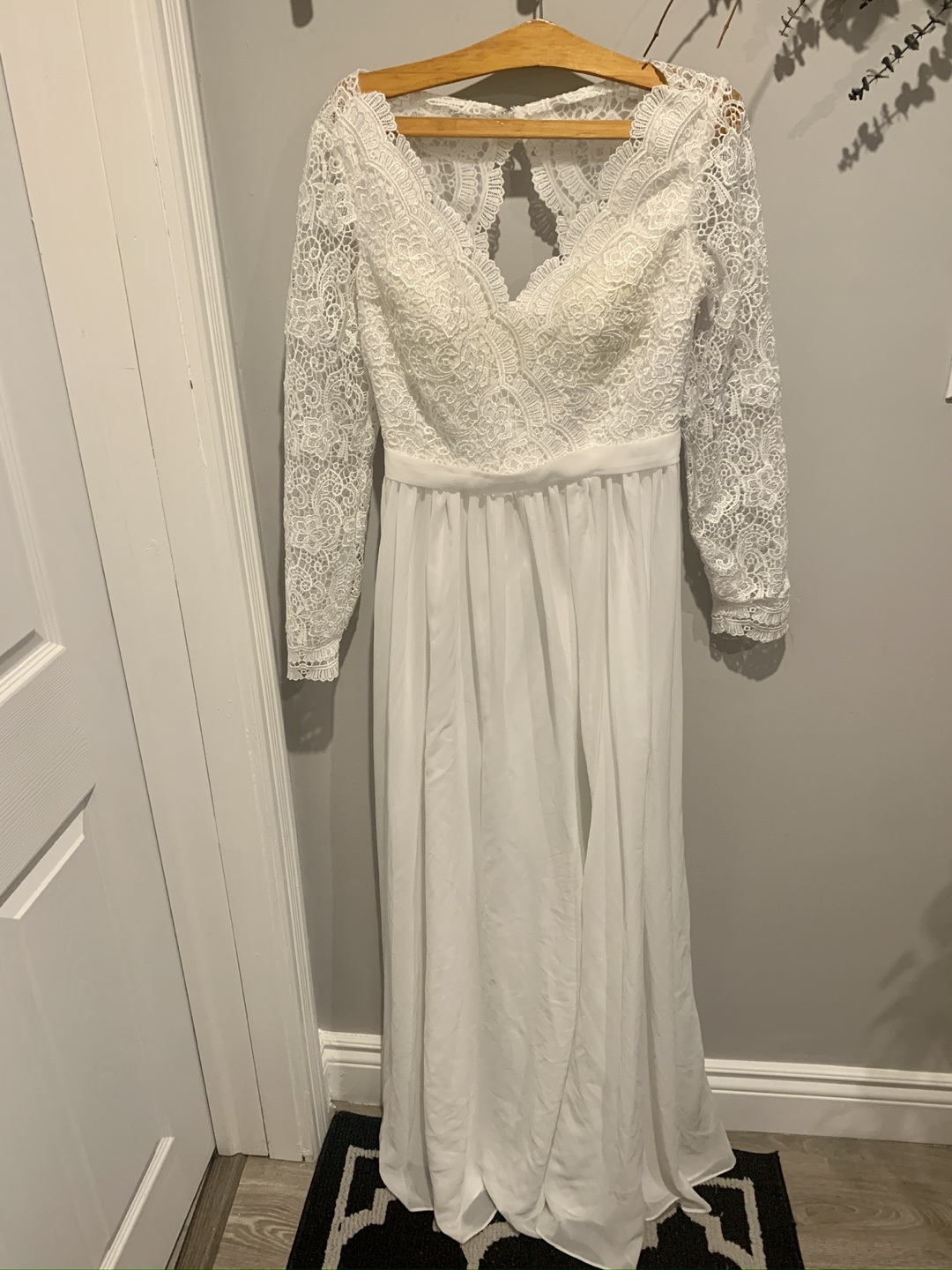 Elegant Long Sleeve Lace Wedding Guest Dress