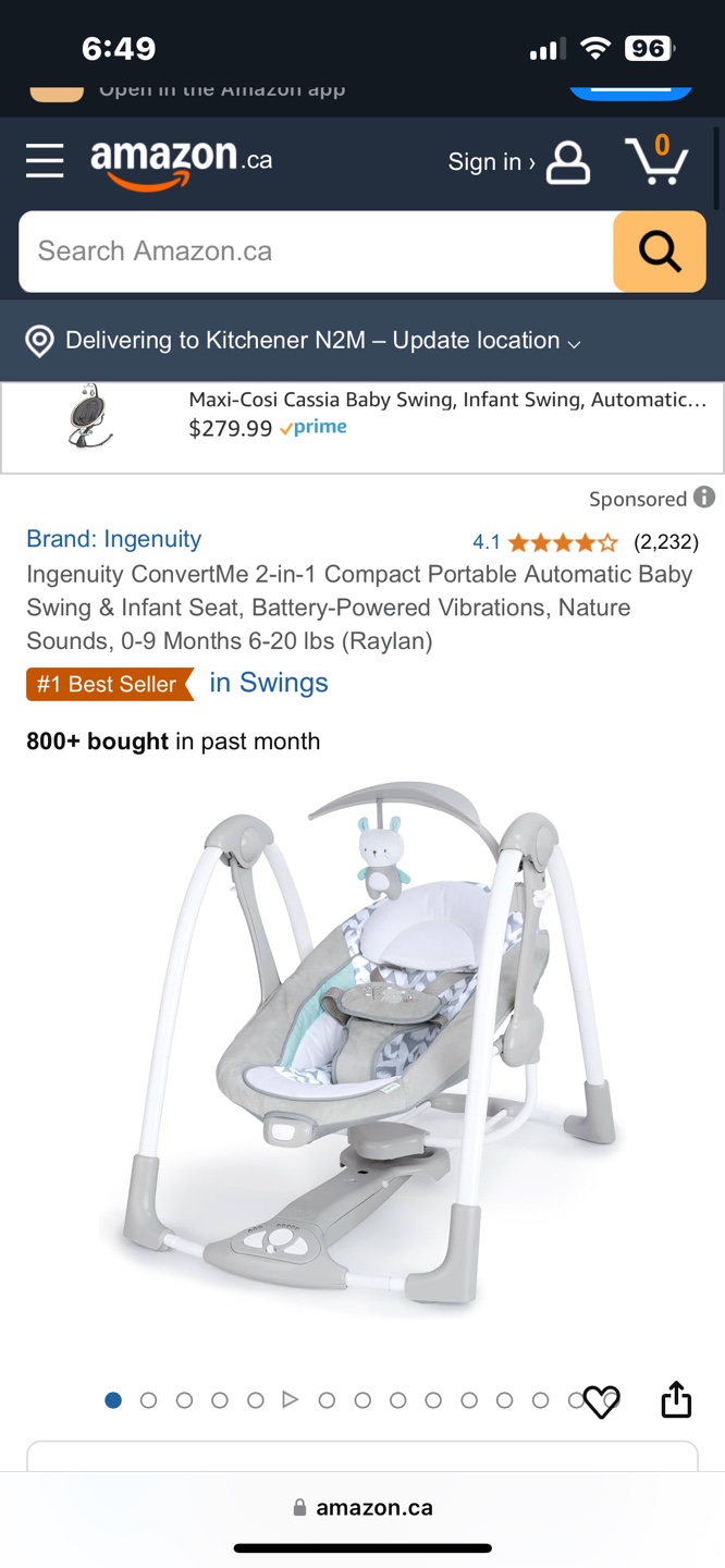 Ingenuity ConvertMe 2-in-1 Baby Swing & Infant Seat
