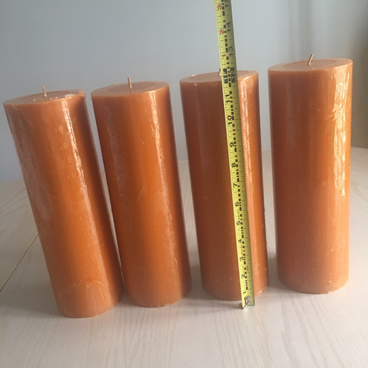 Amber Pillar Candles  11 inch tall $10 each