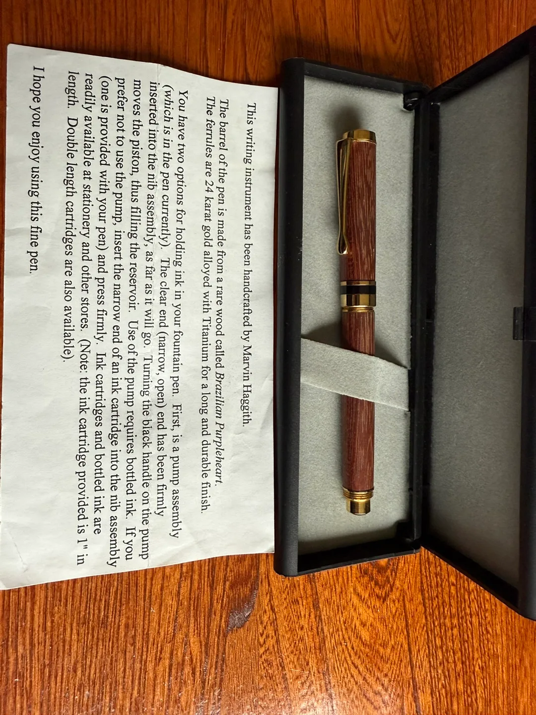 Handcrafted Wooden Fountain Pen with Case image indicator(2)