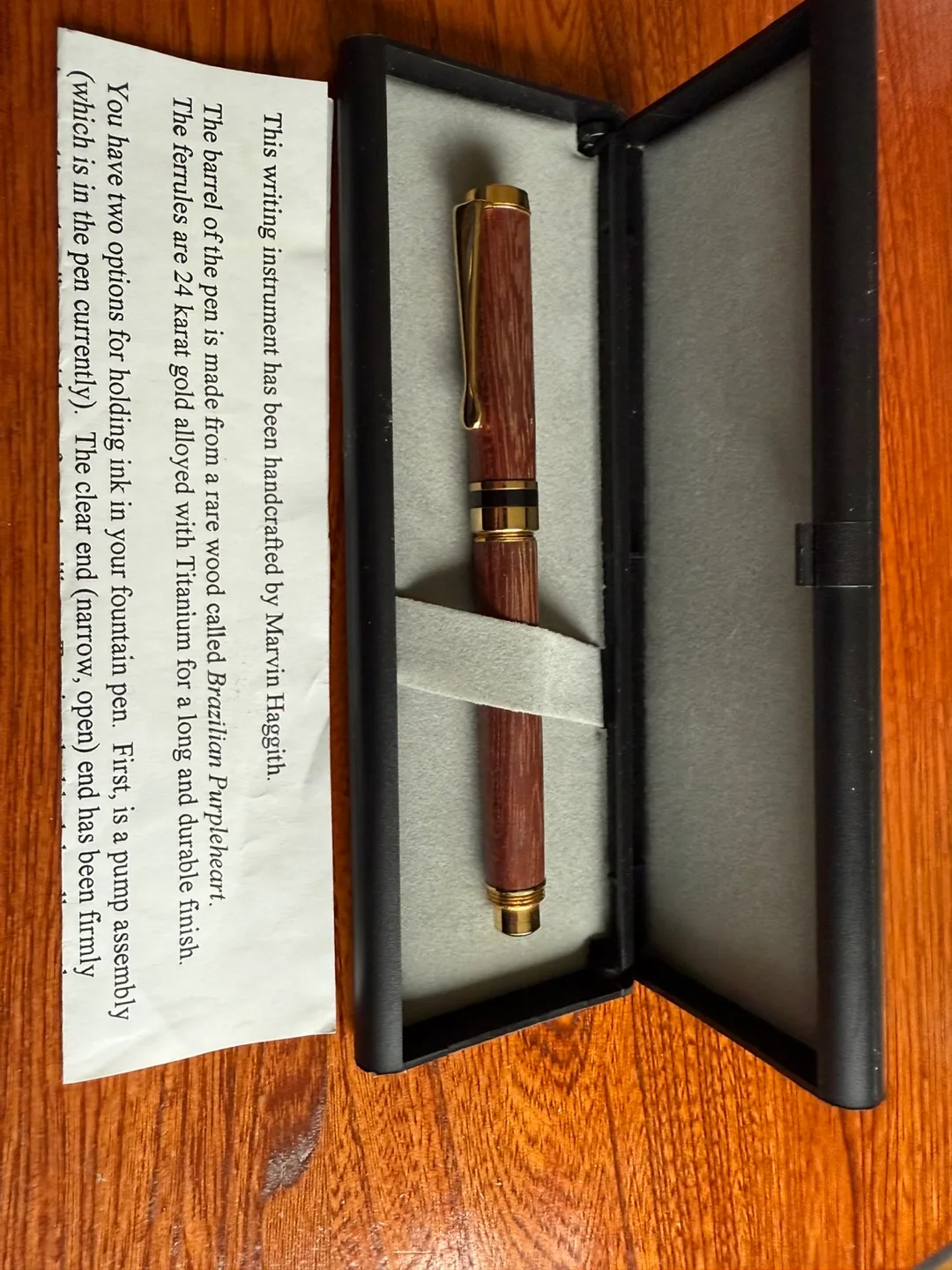 Handcrafted Wooden Fountain Pen with Case image indicator(4)