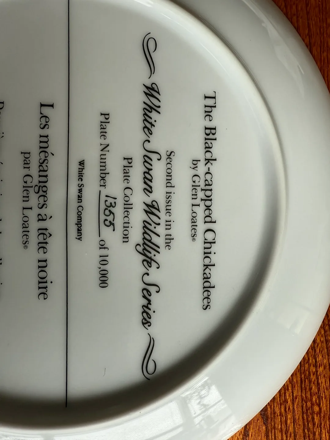 Glen Loates Wildlife Series Plate - Black-capped Chickadees image indicator(4)