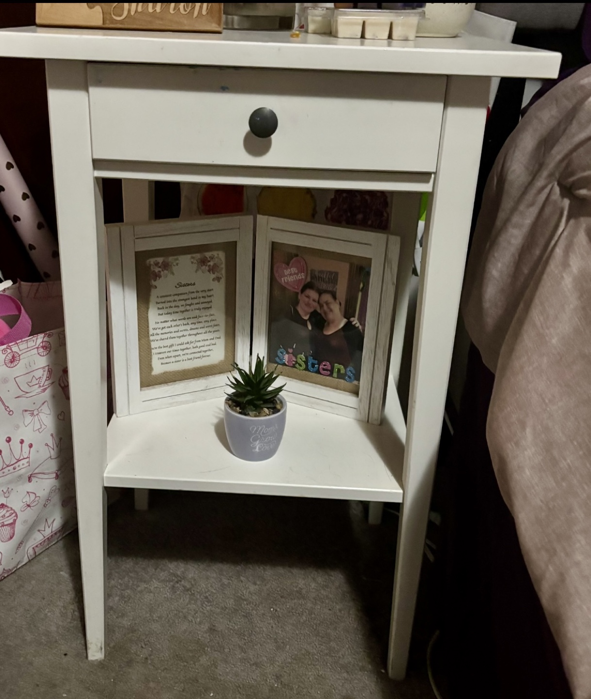 Ikea Hemnes White Nightstand with Shelf